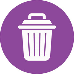 Waste Bin glyph circle icon