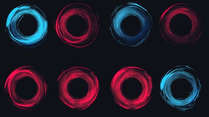 Abstract Circles Pattern with Vibrant Colors