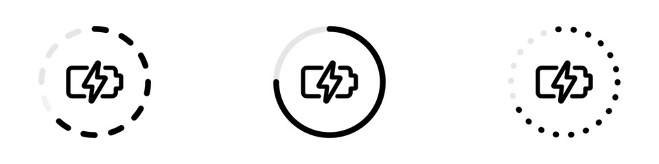 Wireless charger signs. Wireless device charger icons. Wireless charger icons. Fast wireless charging technology. Vector Illustration. EPS 10