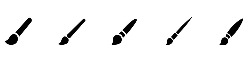 Paint brush icon set. Drawing, paint brush tool vector icons set. Vector icons. Paint brush vector icon. Vector Illustration. EPS 10