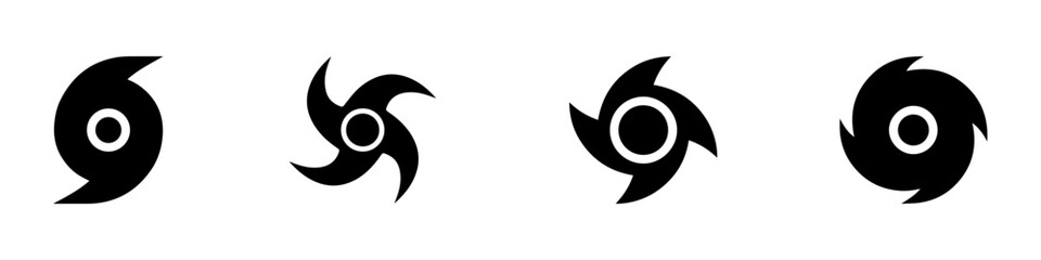 Obraz premium Hurricane icon set. Tornado, hurricane symbols collection. Storm, typhoon vector icons. EPS 10