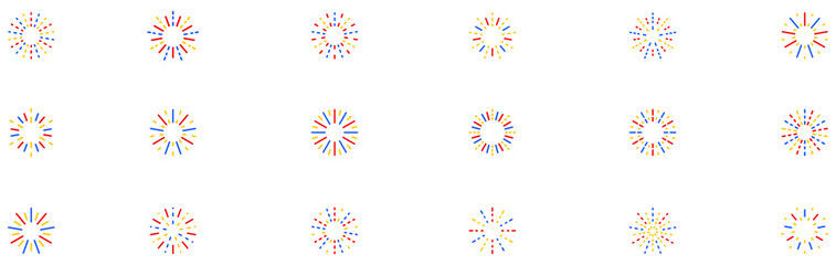 Firework Icon Set. Confetti Icon Set. Fireworks icon collection. Set of firework, firecracker, confetti icons. Fireworks, sparkler, salute, petard, firecracker icons. Celebration and holiday icons.