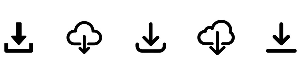 Download icon set. Download button collection. Download icon symbol Vector illustration. EPS 10