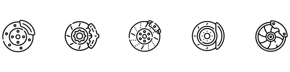 Car brake disc icon. Brake pad icon. Car service. Vector Illustration. EPS 10 © Yana