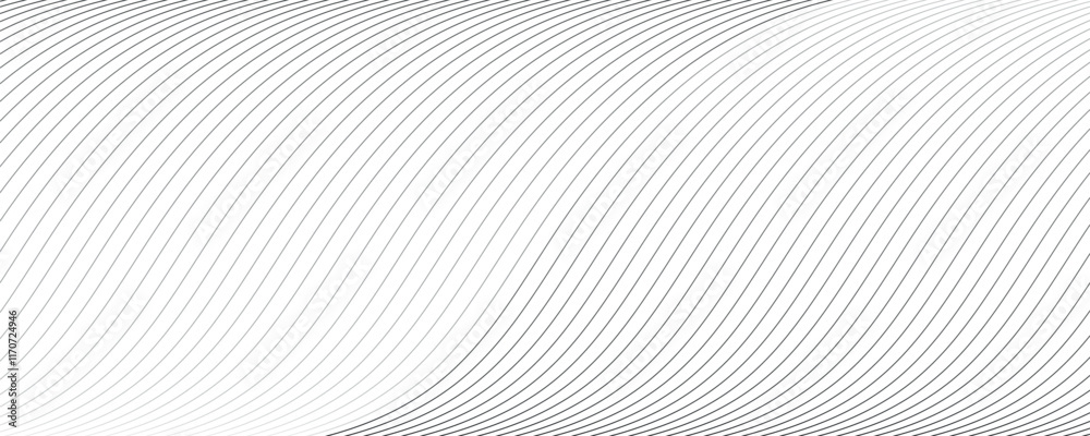 Aufkleber Abstract wave dynamic curve lines on background with flowing particles for banner, template, wallpaper background with wave design.