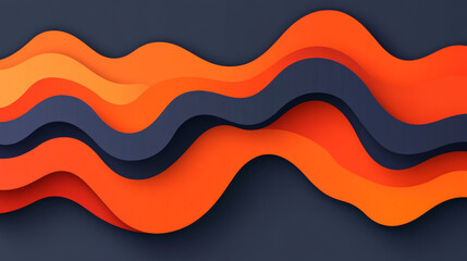 Abstract orange and black wave pattern design