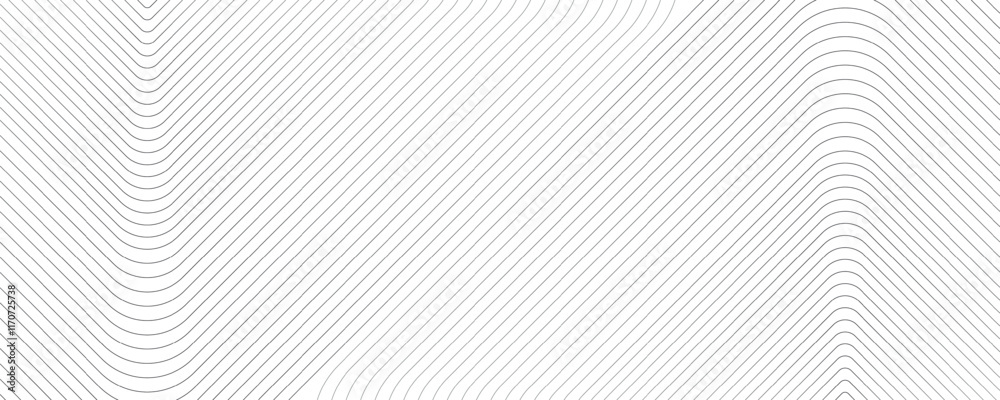 Poster Curved wavy lines tech futuristic motion background technology line stripe isolated science digital flowing black line