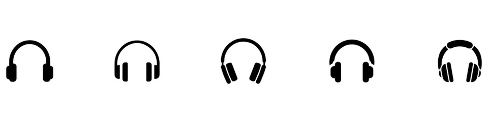 Headphones icons set. Customer service. Customer support. Design element suitable for website, print design or app. Vector illustration. Vector Graphic. EPS 10