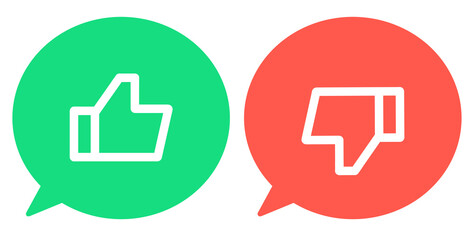 緑色と赤色｜グッドマークとバッドマークの吹き出し