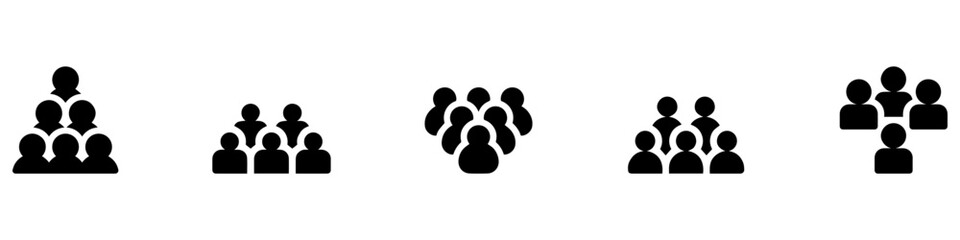 People group icon set. Team people. User profile symbol. Group of people or group of users collection. Persons symbol. EPS 10