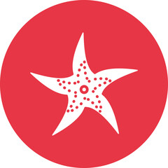 Obraz premium Starfish glyph circle icon