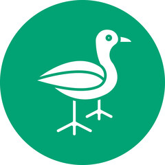 Seagull glyph circle icon