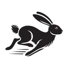 Creative rabbit silhouette for unique media applications - Rabbit illustration - minimallest rabbit vector
