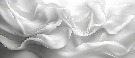 Obraz premium Smooth white fabric waves and folds.