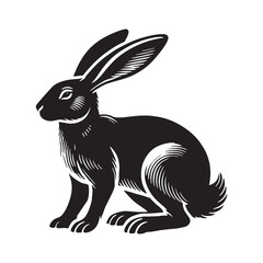 Stylish rabbit silhouette for digital media designs - Rabbit illustration - minimallest rabbit vector
