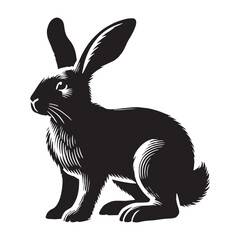 Rabbit silhouette for versatile digital and print media - Rabbit black vector
