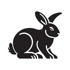 Bold rabbit silhouette for versatile design applications - Rabbit illustration - minimallest rabbit vector
