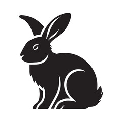 Simplified rabbit silhouette for innovative artistic designs - Rabbit illustration - minimallest rabbit vector
