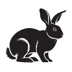Rabbit silhouette for modern design projects - Rabbit black vector
