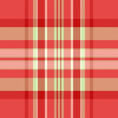 1970s texture vector check, list seamless pattern tartan. Africa background fabric textile plaid in red and light colors.