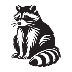 Unique raccoon silhouette for versatile creative designs - Raccoon illustration - minimallest raccoon vector
