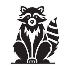Creative raccoon silhouette for innovative design projects - Raccoon illustration - minimallest raccoon vector

