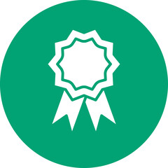 Award Certificate glyph circle icon