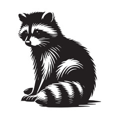 Bold raccoon silhouette for modern creative designs - Raccoon illustration - minimallest raccoon vector
