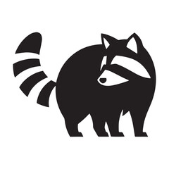 Simplified raccoon silhouette for unique design projects - Raccoon illustration - minimallest raccoon vector
