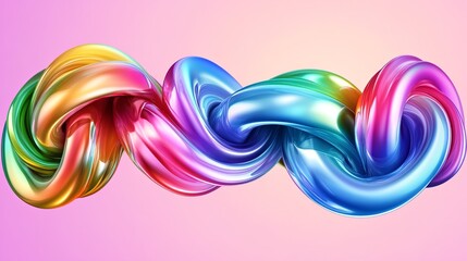 Colorful Gradient Strands in Intricate Looping Design