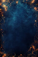 Obraz premium Deep Blue Abstract Background with Golden Splashes and Swirls Elegant Luxury Texture for Design Projects