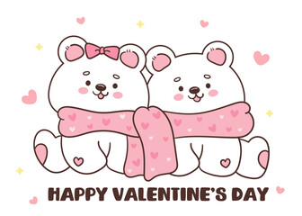 cute polar bear hug kawaii winter animal valentines card adorable cartoon