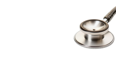 Medical equipment stethoscope transparent background clinical setting product minimalist viewpoint