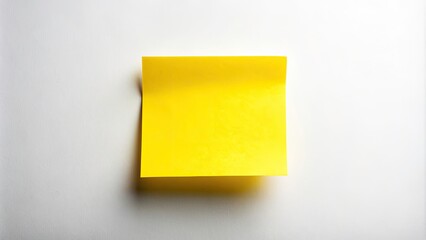Yellow Sticky Note Isolated on White Background for Urban Exploration Photography, Creative Workspace, Office Supplies, Minimalist Design, Note-taking, Organization, and Productivity