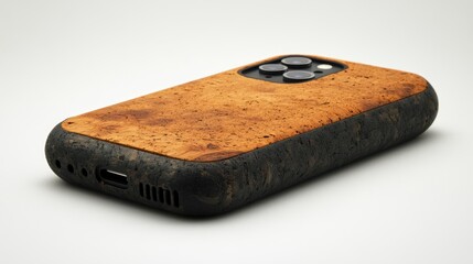 Stylish phone case showcasing eco-friendly materials with a sleek design suitable for modern technology enthusiasts. Generative AI
