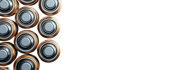 Vibrant battery designs studio digital art minimalist close-up transparent background
