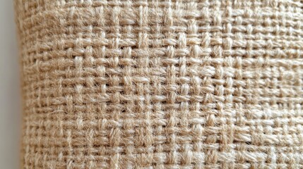 Texture of woven natural fibers creates an elegant backdrop in a sunlit space, showcasing craftsmanship and earthy tones. Generative AI