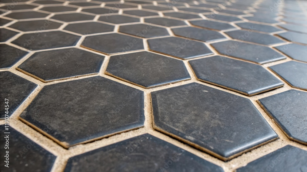 Poster A close examination reveals the grout lines of the hexagonal tiles expertly filled with a contrasting dark shade that emphasizes the tile shapes. This detail underlines the