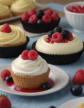 d&eacute;licieux desserts sucr&eacute;s sur la table, tr&egrave;s d&eacute;taill&eacute;s