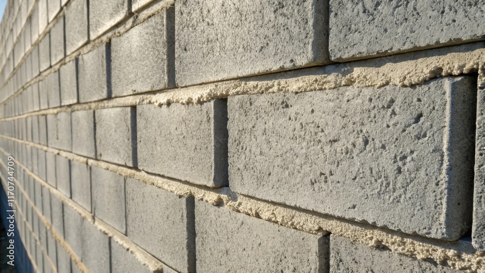 Poster a close inspection of a newly constructed wall reveals the texture of the cinder blocks showcasing t