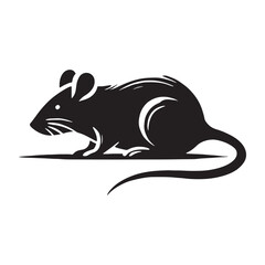Simplified rat silhouette for digital media needs - Rat illustration - minimallest rat vector
