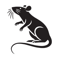 Captivating rat silhouette for innovative projects - Rat black vector
