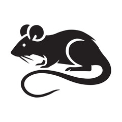 Bold rat silhouette for unique media designs - Rat black vector
