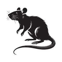 Creative rat silhouette for digital applications - Rat illustration - minimallest rat vector
