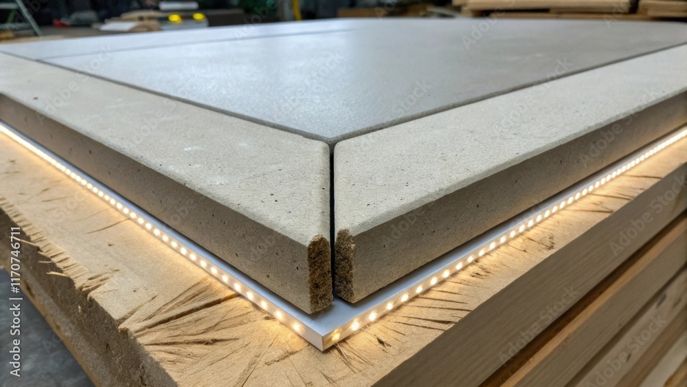 Poster a closeup of the seam between two cement board sheets demonstrating the expert craftsmanship of the 