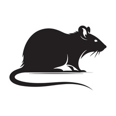 Rat silhouette for modern design projects - Rat black vector
