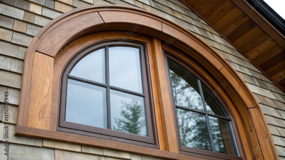 Poster a close view of the window frame reveals how prestained wood siding has been integrated around the g