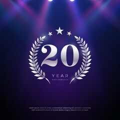  Anniversary celebration, year Anniversary celebration on lights background for celebration event, festive illustration.