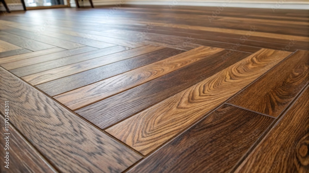 Poster a detailed closeup reveals the rich woodgrain pattern of the vinyl floor sheets emphasizing their na