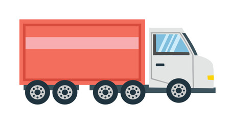 Cargo truck illustration. Box truck. Warehouse truck. Transportation. Industrial truck.